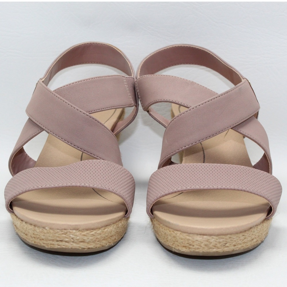 Dr. Scholls Emerge Mauve Pink‎ Espadrille Wedge Sandals Womens 10M Platform